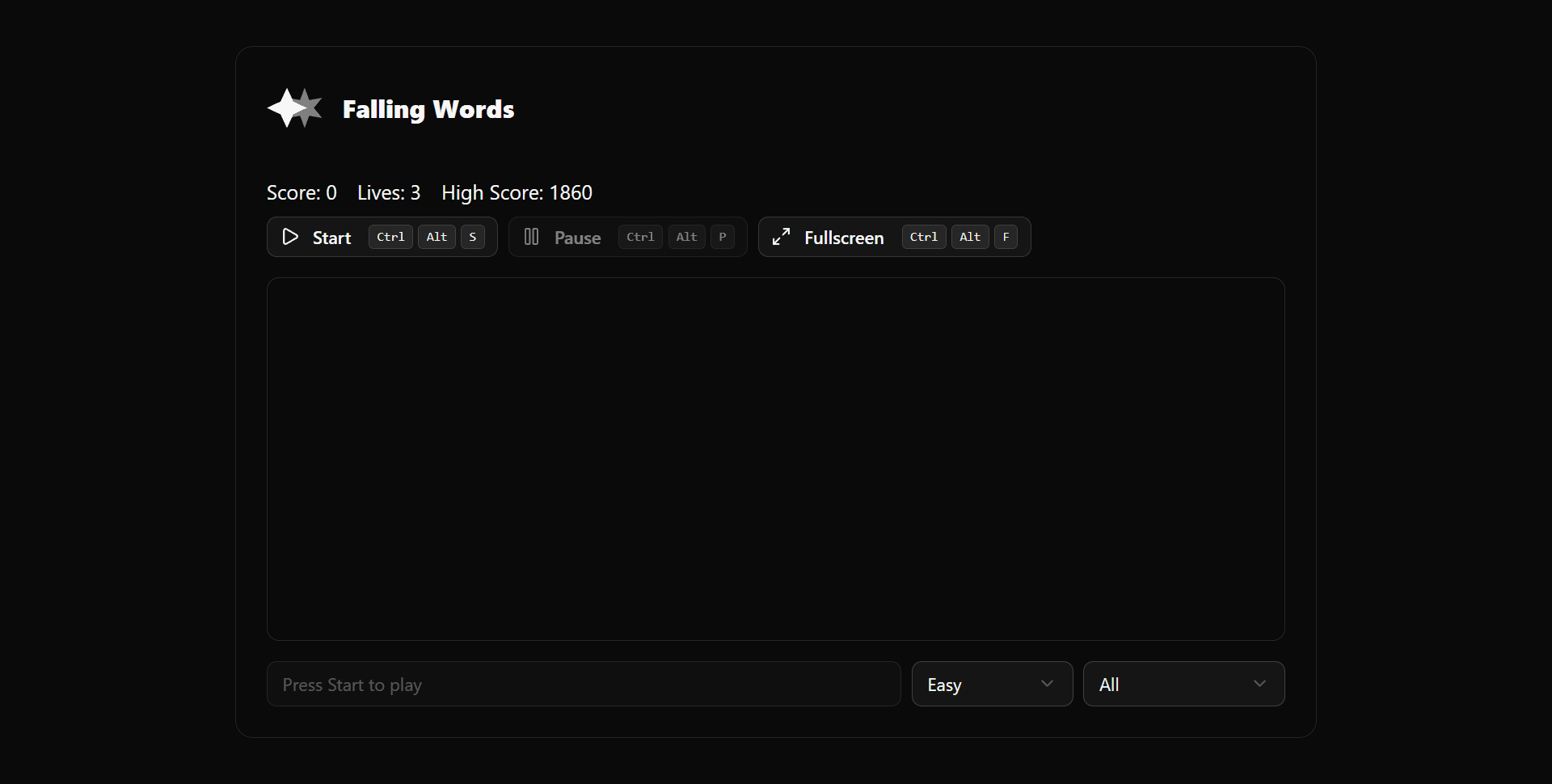 Preview of Falling Words project